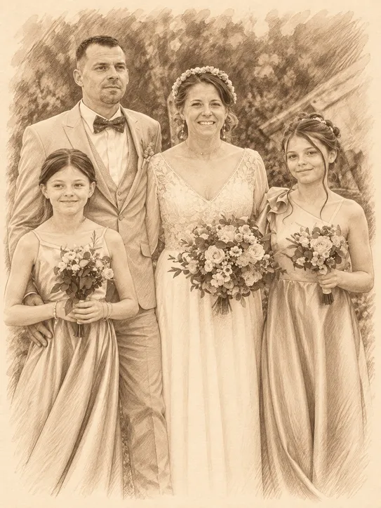 Élodie, Élia et Maelle, portrait de famille