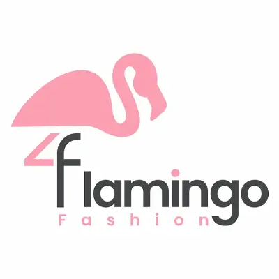 Logo rose Flamingo Fashion, identité visuelle d'une marque de vêtements féminins, déclinaison 2 sur 5