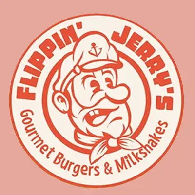 Logo cartoon old school pour Flippin' Jerry's, chaîne de restauration de burgers, déclinaison 3 sur 5