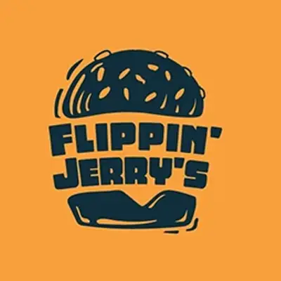 Logo cartoon old school pour Flippin' Jerry's, chaîne de restauration de burgers, déclinaison 5 sur 5