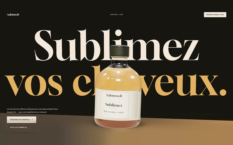 Sublimez vos cheveux, création de site web pour un produit de coiffeur (webdesign)